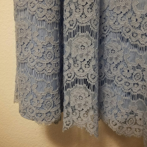 👗 Forever 21 Blue Strapless Floral Lace Dress Size Large - Picture 9 of 14